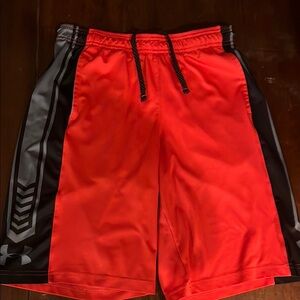 Under Armour Men's Red and Black Athletic Shorts